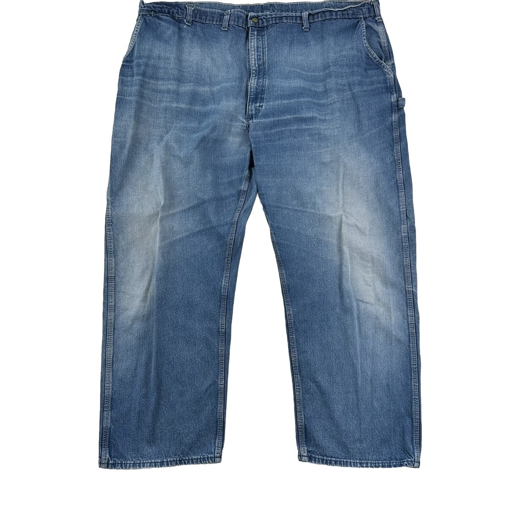 VTG OshKosh Carpenter Pants Mens Blue Jeans 46x28 Sanforized Union Made USA - Picture 3 of 13